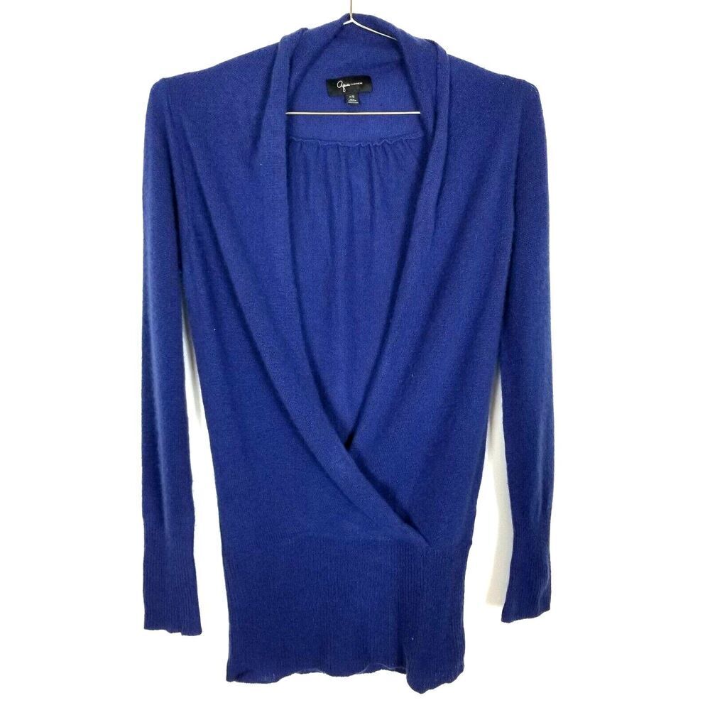 Aqua Women Cashmere Wrap Pullover Sweater Sz XS Blue Pullover Cozy Soft‎